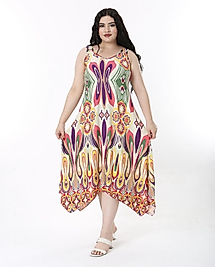 Sıfır Kol Asimetrik Kesim Yazlık Elbise