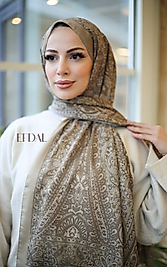 Piraye Desen İthal Pamuk Şal VİZON-KAHVE