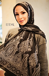 Vera Desen Pamuklu Şal SİYAH-GRİ