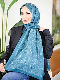 Piraye Desen İthal Pamuk Şa MAVİ