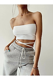 Viskon Straplez Bağcıklı Büstiyer