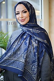 Vera Desen Pamuklu Şal LACİVERT