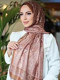 Piraye Desen İthal Pamuk Şal SÜTLÜKAHVE