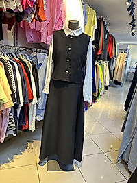 Siyah Yelek Etek Gömlek 3’lü Takım