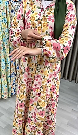 Bahar Çiçekli Elbise Modal