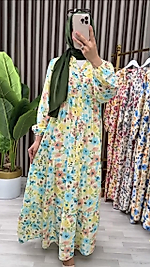 Bahar Modal Çiçekli Elbise