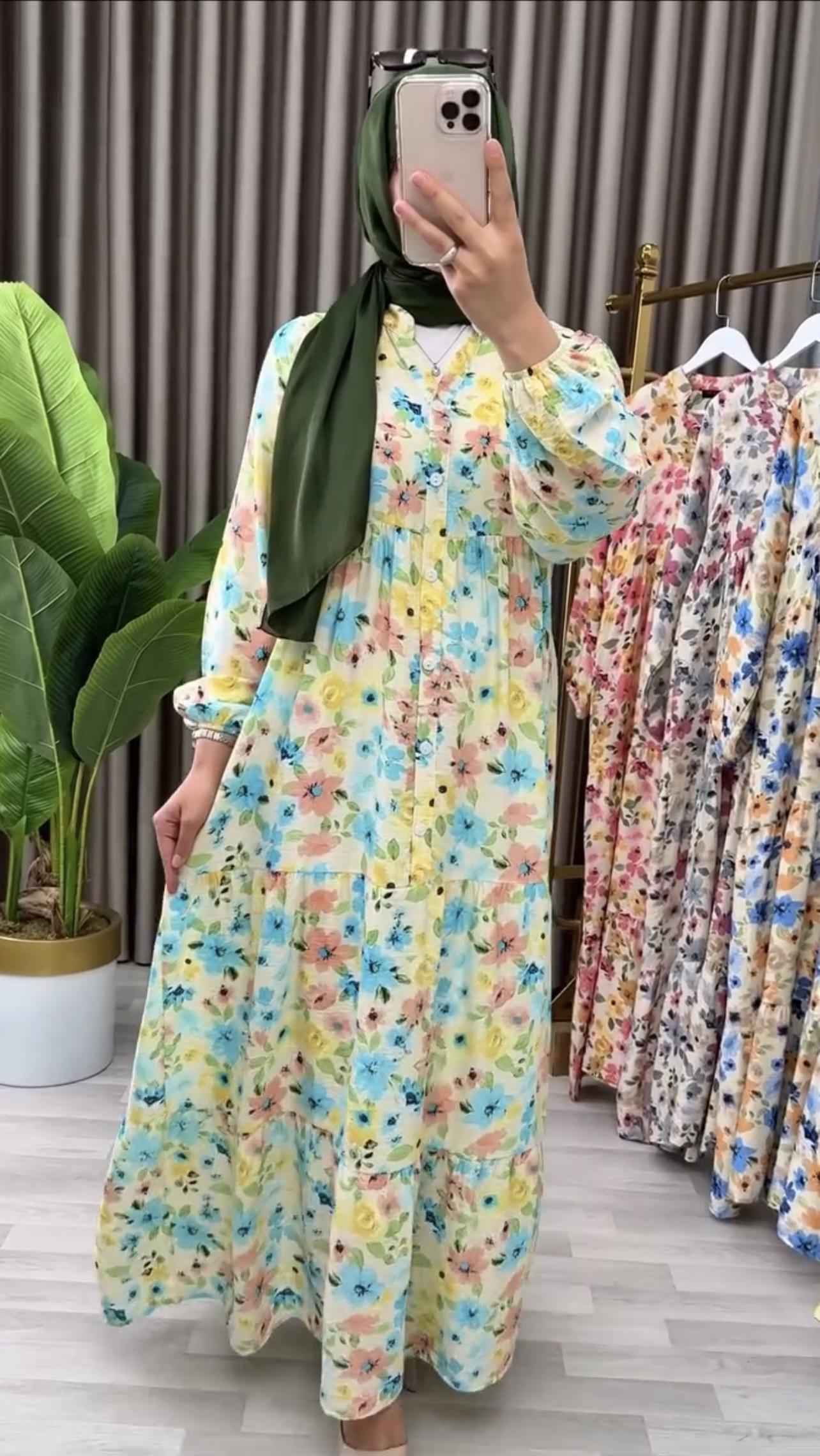 Bahar Modal Çiçekli Elbise