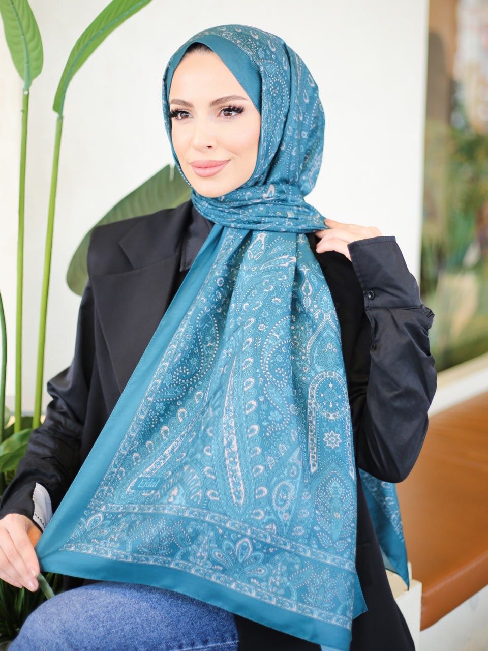 Piraye Desen İthal Pamuk Şa MAVİ