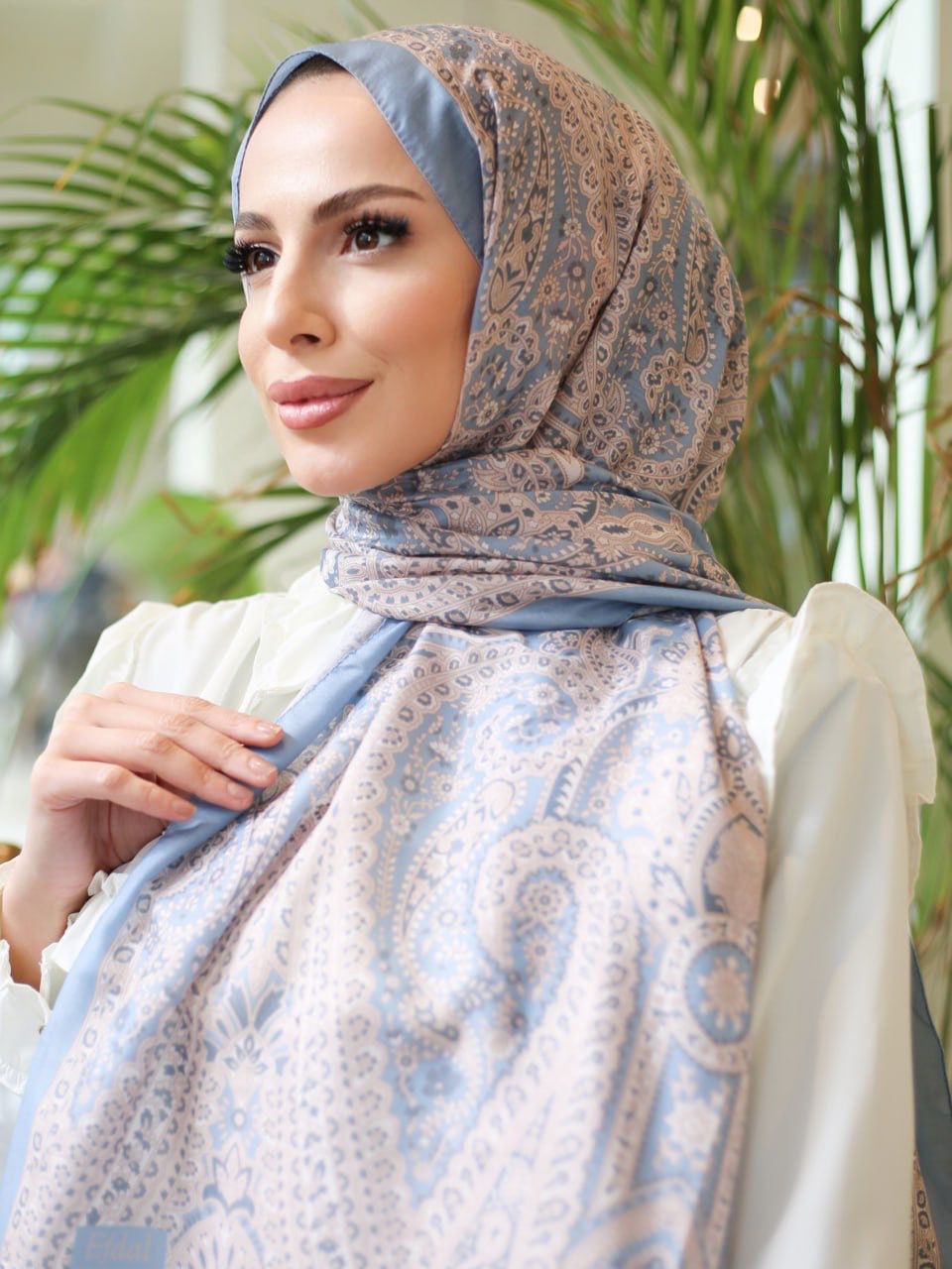 Piraye Desen İthal Pamuk Şal BEBE MAVİSİ