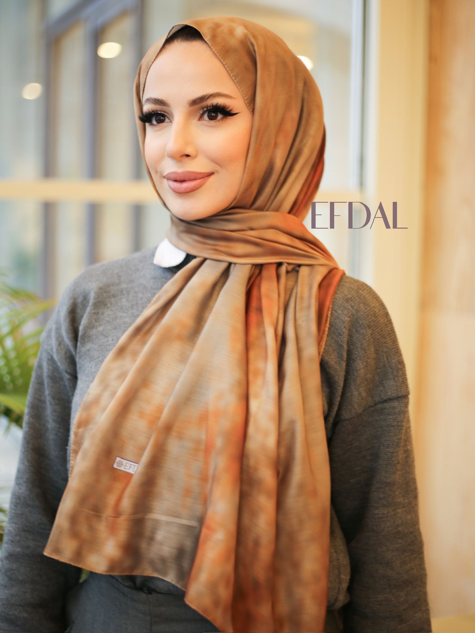 Batik Desen İthal Pamuk Şal KAPUÇİNO