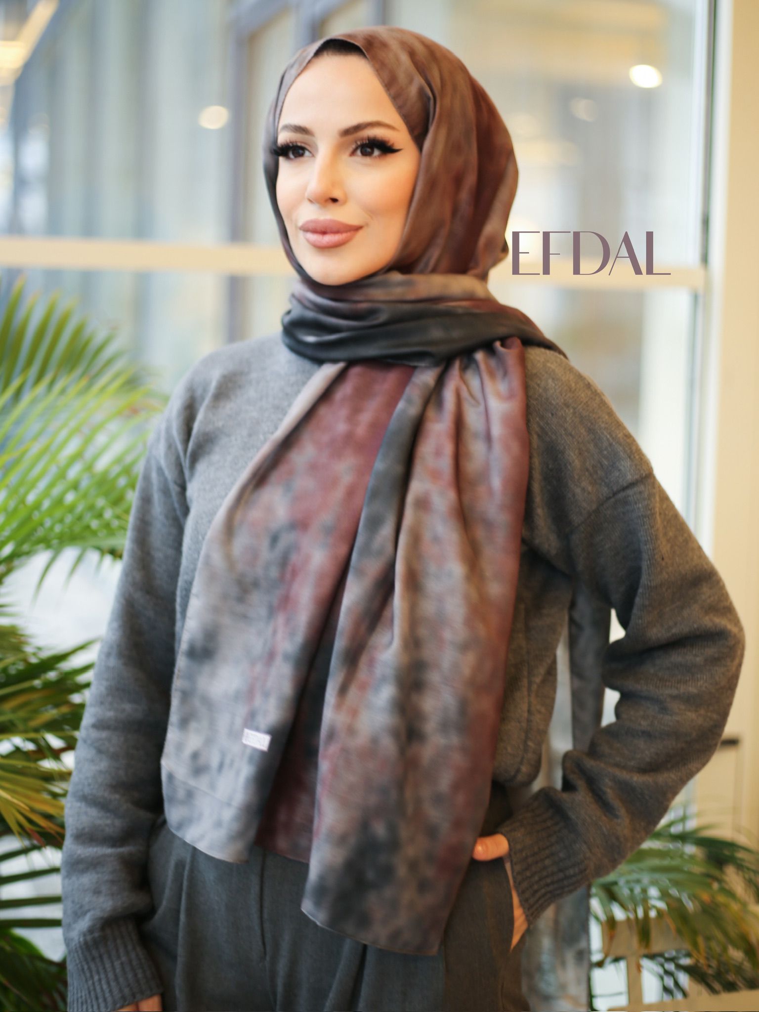 Batik Desen İthal Pamuk Şal FÜME BORDO