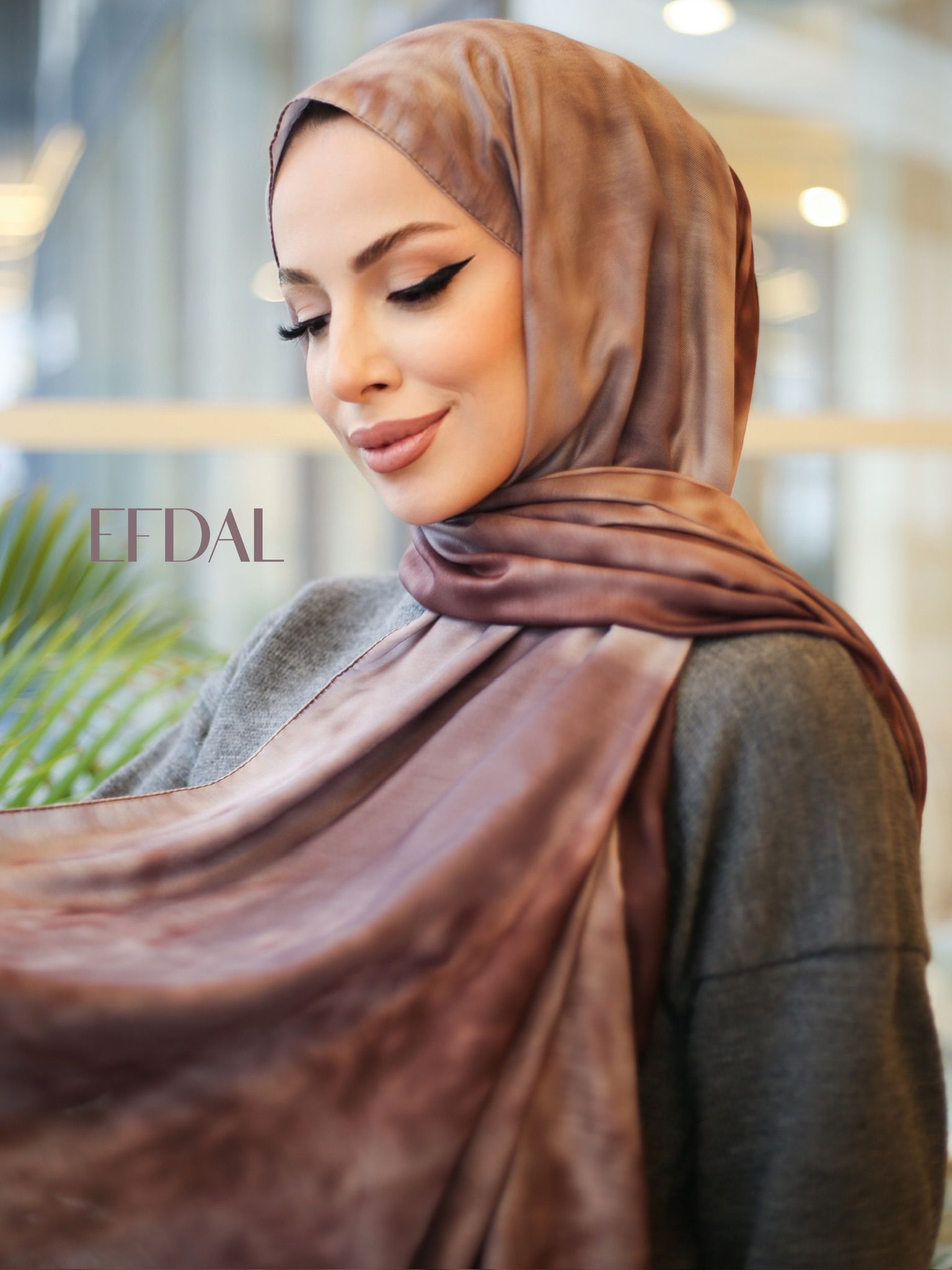 Batik Desen İthal Pamuk Şal BORDO-KAHVE