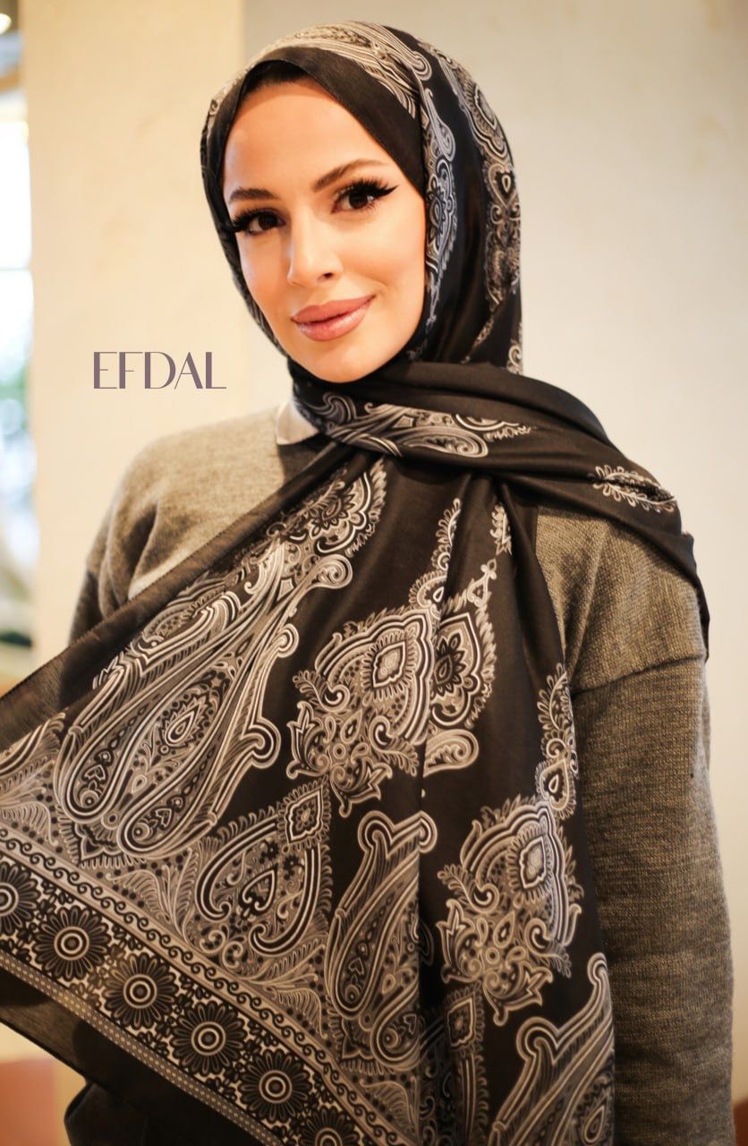 Vera Desen Pamuklu Şal SİYAH-GRİ