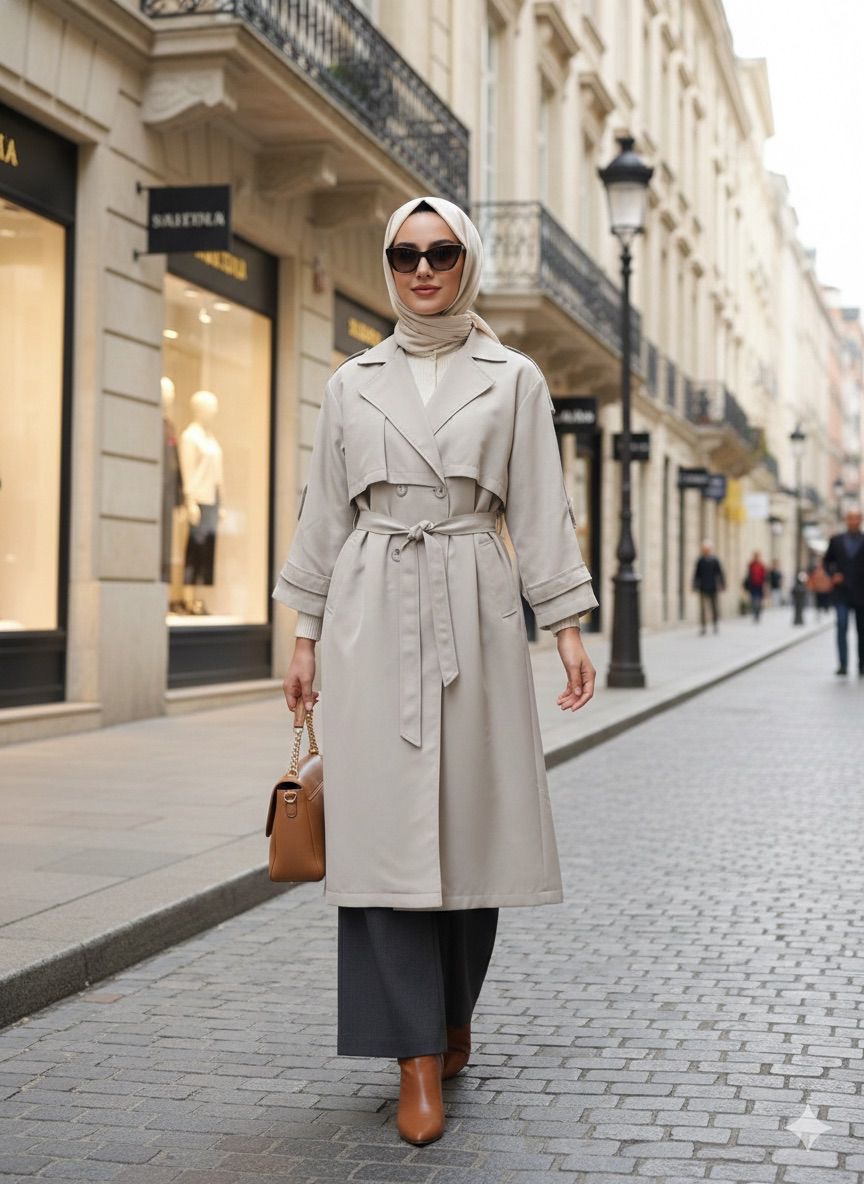 Trençkot Spor Oversize Kalıp