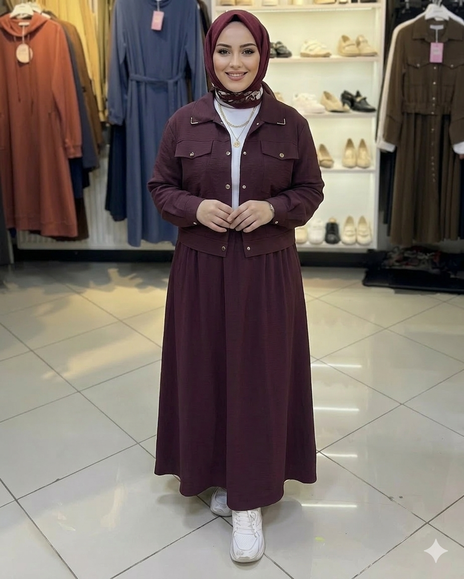 Bordo Cupra Etekli İkili Takım